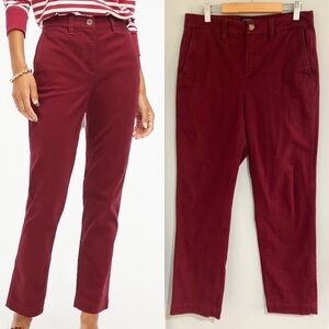 J Crew Factory Girlfriend Chino in Vintage Burgundy Sz 2 Discontinued Color